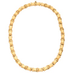 Vintage Segmented Gold Bamboo Necklace